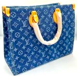Louis Vuitton Blue Monogram Tote Bag
